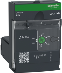 Extended control unit LUCC, class 10, 0.35-1.4A, 24 VAC for power socket LUB12/LUB32/LUB38/LUB120/LUB320/LUB380/reversing contactor switch LU2B12B/LU2B32B, LUCC1XB