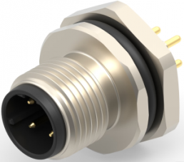 Circular connector, 4 pole, solder connection, screw locking, straight, T4142512041-000