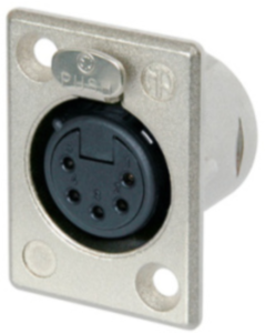 XLR panel socket, 5 pole, silver-plated, 1.0 mm², AWG 18, metal, NC5FP-1