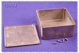 Aluminum die cast enclosure, (L x W x H) 119 x 119 x 59 mm, natural, IP54, 1590U