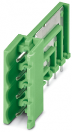 Pin header, 4 pole, pitch 5.08 mm, angled, green, 1847123