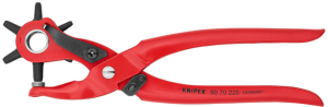 Revolving Punch Pliers red powder-coated 220 mm