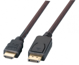 DisplayPort/HDMI cable 4K60Hz,A-A St-St, 1m, black