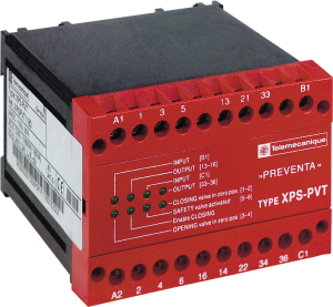 Safety module, 2 Form A (N/O) + 1 Form B (N/C), voltage-free, 24 VDC, XPSPVT1180