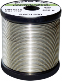 Solder wire, lead-free, SAC (Sn95.5Ag3.8Cu0.7), Ø 0.8 mm, 250 g