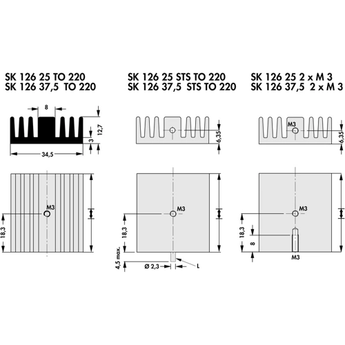 SK 126 37,5 SA Fischer Elektronik Heat Sinks Image 2