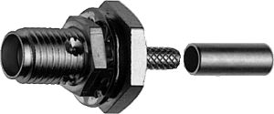 SMA socket 50 Ω, RG-188A/U, RG-174/U, KX-3B, RG-316/U, KX-22A, solder/crimp connection, straight, 100024698