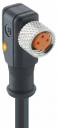Sensor actuator cable, M8-cable socket, angled to open end, 3 pole, 2 m, PUR, black, 4 A, 0806 03 L1 300 2M