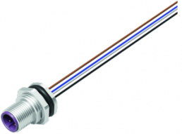Sensor actuator cable, M12-flange plug, straight to open end, 4 pole, 0.2 m, 4 A, 76 0533 1011 00104-0200