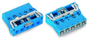 Plug, 5 pole, snap-in, spring-clamp connection, 0.5-4.0 mm², blue, 770-2115/007-000