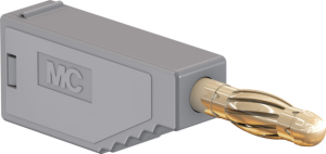 4 mm plug, solder connection, 1.0 mm², gray, 22.2626-28