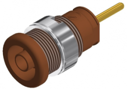4 mm panel socket, solder connection, mounting Ø 12.2 mm, CAT III, brown, SEB 2630 S1,9 BR