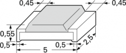 Resistor, thick film, SMD 2010 (5025), 1.2 Ω, 0.75 W, ±5 %, RC2010JK-071R2L