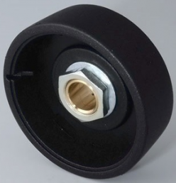 Rotary knob, 6.35 mm, PA 6, black, Ø 33 mm, H 14 mm, B8033639