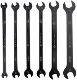 Double open-end wrench kit, 6 pieces with bag, 3-10 mm, 104 g, chromium-vanadium steel, 6-750-13