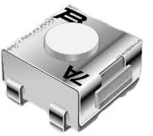 Short-stroke pushbutton, 1 Form A (N/O), 100 mA/16 V, unlit , actuator (silver, L 0.08 mm), 2.9 N, SMD