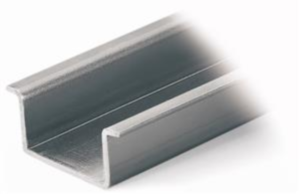 DIN rail, unperforated, 35 x 15 mm, W 2000 mm, steel, strip galvanized, 210-506