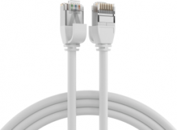 Patch cable highly flexible, RJ45 plug, straight to RJ45 plug, straight, Cat 6A, U/FTP, TPE/LSZH, 0.15 m, white