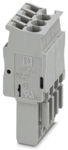 Plug, spring balancer connection, 0.08-4.0 mm², 4 pole, 24 A, 6 kV, gray, 3040287