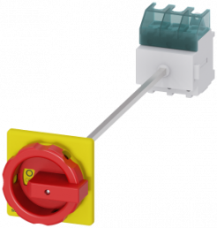 Emergency stop load-break switch, Rotary actuator, 3 pole, 63 A, 690 V, (W x H x D) 67 x 91 x 395 mm, front installation/DIN rail, 3LD2513-0TK53