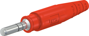 6 mm plug, crimp connection, 16 mm², red, 15.0002-22