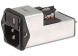 IEC plug C14, 50 to 60 Hz, 1 A, 250 VAC, 10 mH, faston plug 6.3 mm, 4301.5001