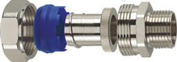 Straight compression fitting, M32, 32 mm, brass, nickel-plated, IP65, silver, (L) 45.8 mm
