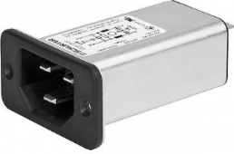IEC inlet filter C22, 50 to 60 Hz, 16 A, 250 VAC, faston plug 6.3 mm, C22F.0103