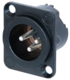 XLR panel plug, 3 pole, silver-plated, 0.22-0.34 mm², AWG 24-22, metal, NC3MD-LX-HA-BAG