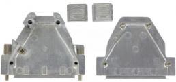 D-Sub connector housing, size: 3 (DB), straight 180°, angled 40°, zinc die casting, silver, 61030010017