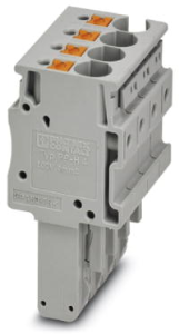 Plug, push-in connection, 0.2-6.0 mm², 4 pole, 32 A, 8 kV, gray, 3212029