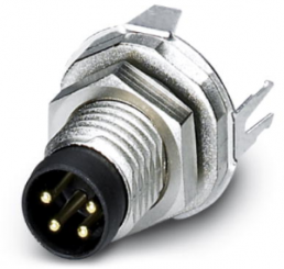 Plug, M8, 4 pole, solder pins, screw locking, straight, 1456019