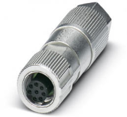 Socket, M12, 8 pole, IDC connection, screw locking, straight, 1414611