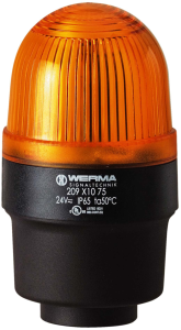 Flashing lamp, Ø 58 mm, yellow, 230 VAC, IP65