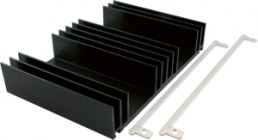 Extruded heatsink, 135 x 25 x 135 mm, 1.2 K/W, black anodized