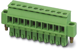 PCB connector, 2 pole, pitch 3.81 mm, straight, green, 1828346