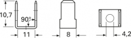 Faston plug, 6.3 x 0.8 mm, L 10.7 mm, uninsulated, angled, 3876C.67