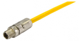 Sensor actuator cable, M12-cable plug, straight to M12-cable plug, straight, 8 pole, 0.5 m, PUR, yellow, 21330101850005