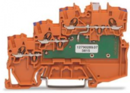 3-wire initiator supply terminal, push-in connection, 0.14-1.5 mm², 4 pole, 13.5 A, orange, 2000-5372/1102-953
