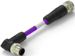Sensor actuator cable, M12-cable plug, angled to M12-cable socket, straight, 5 pole, 6 m, PUR, purple, 4 A, TAA75AA5501-060