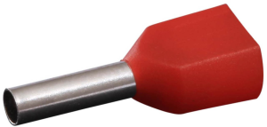 Insulated twin wire end ferrule, 1.0 mm², 8 mm long, red, 22C435
