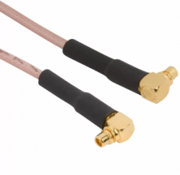 Coaxial Cable, MMCX plug (angled) to MMCX plug (angled), 50 Ω, RG-178, grommet black, 610 mm, 265104-08-24.00
