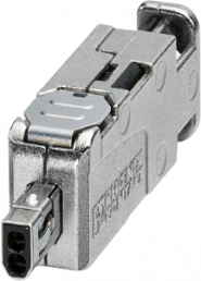 Connector, 2 pole, straight, silver, 1343953