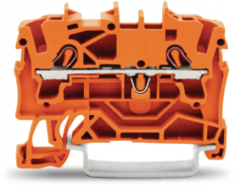 2-wire feed-through terminal, spring-clamp connection, 0.25-2.5 mm², 1 pole, 24 A, 8 kV, orange, 2002-1202