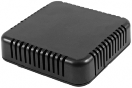 ABS miniature enclosure, ventilated, (L x W x H) 80 x 80 x 20 mm, black (RAL 9005), IP30, 1551V4BK