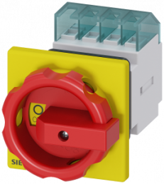 Emergency stop load-break switch, Rotary actuator, 4 pole, 16 A, 690 V, (W x H x D) 67 x 84 x 116.5 mm, front mounting, 3LD2054-1TL53