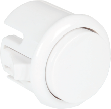 Pushbutton switch, white, unlit , 12 V, mounting Ø 29.5 mm, BUTTON-WHITE-MINI
