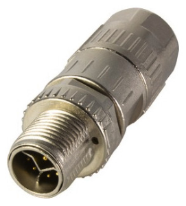 Plug, M12, 8 pole, crimp connection, screw locking, straight, 21038611805