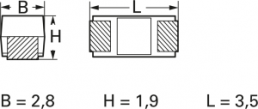 Talantum capacitor, SMD, B, 1 µF, 35 V, ±10 %, T494B105K035AT