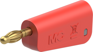 4 mm plug, solder connection, 2.5 mm², red, 64.1043-22